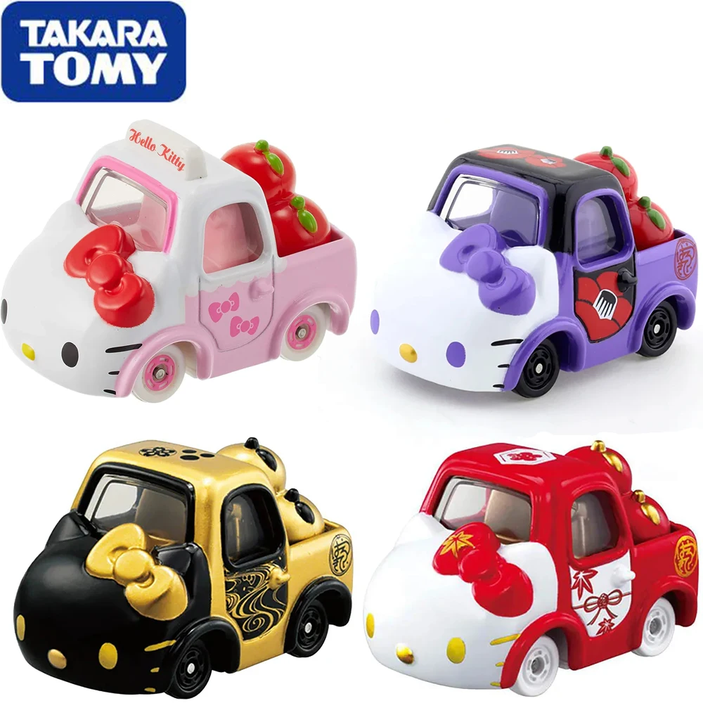 In Stock Takara Tomy Dream Tomica Sp Hello Kitty 4Cm Gifts Table Decoration Action Car Model Model Toys Collectible Figures