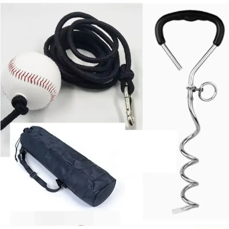 U2JB Backyard Hitting Trainer with Return Cord, Ball, Support Stand and Carry Bag for Baseball Swing Form, Cage Work and Garage