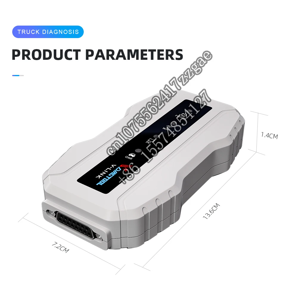VDIAGTOOL Truck Diagnostic Interface For Cat3 For  For  Wifi Version Vlink Heavy Duty Scanner Tool