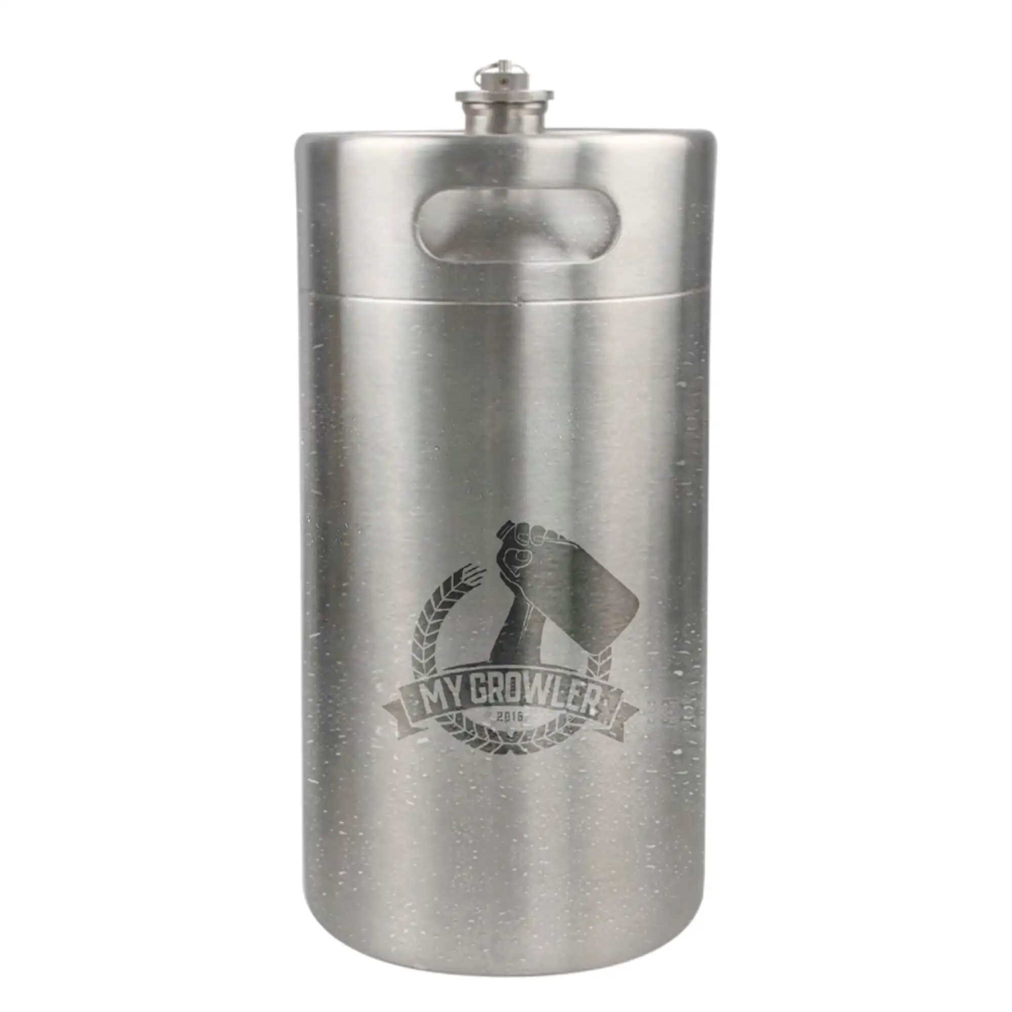 Mini Barril de Acero Inoxidable de 8L, Cepillado - Mi Growler