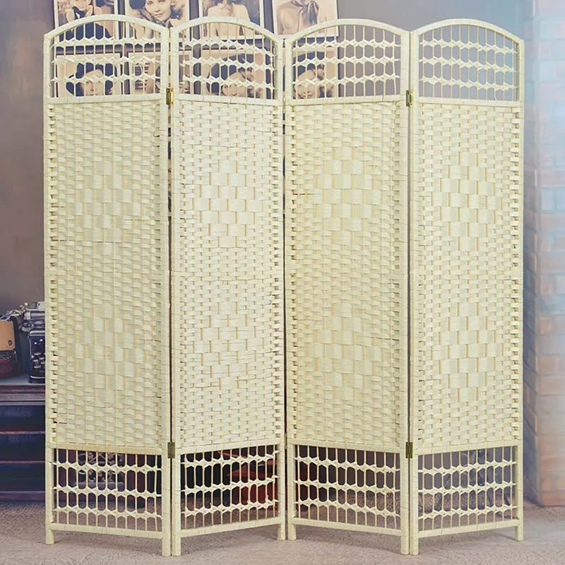 Manufacturers supply beauty and health paper rope hand-woven simple partition home furnishing hotel folding simple screen wholes