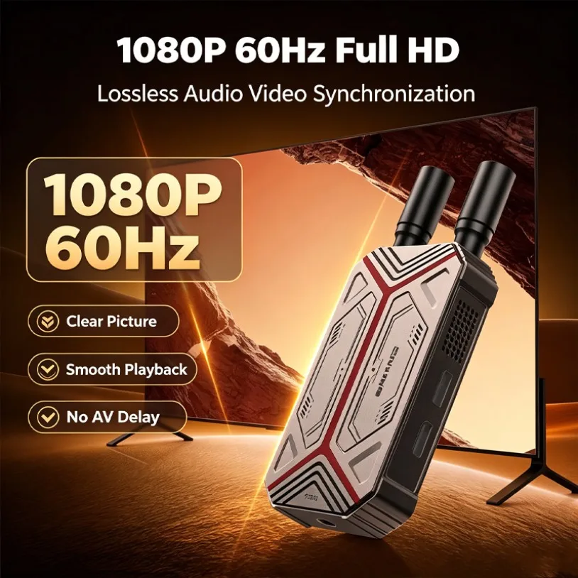 Wireless HDMI-Compatible Extender 1000M Stable Signal 1080P Full HD Audio Sync Support Office Meeting Live Broadcast Security