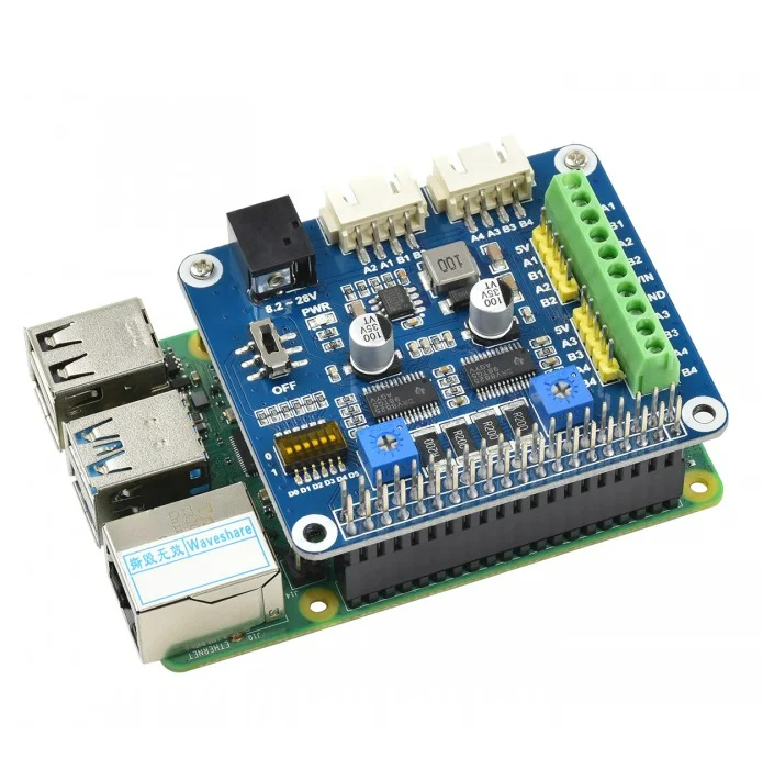 

Stepper Motor HAT for Raspberry Pi, Drives Two Stepper Motors