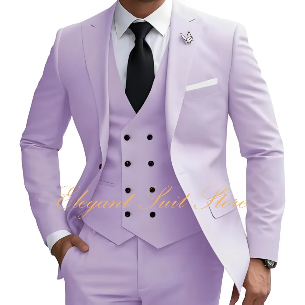 Traje Formal para hombre, chaqueta de 3 piezas, chaleco, pantalones, traje de negocios, traje de boda para hombre, trajes de esmoquin, trajes para hombre
