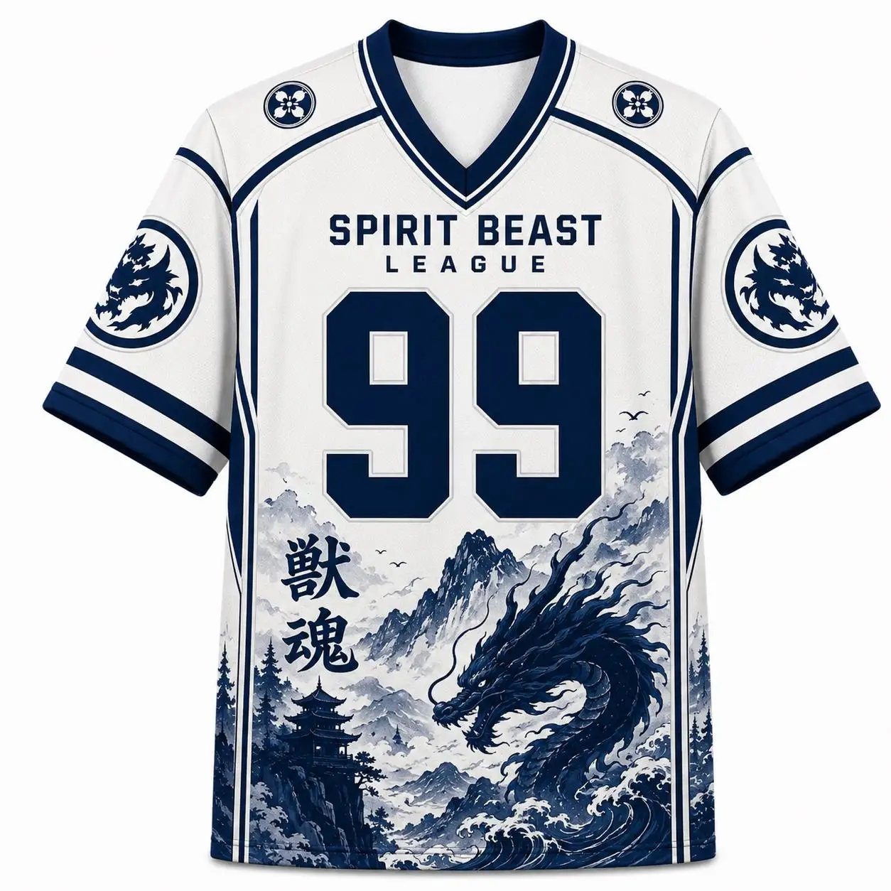 2026 Summer Fashion Retro Gothic Phantom Dragon and Wolf 3D Printed Outdoor Leisure Sports Fitness V-neck T-shirt Large