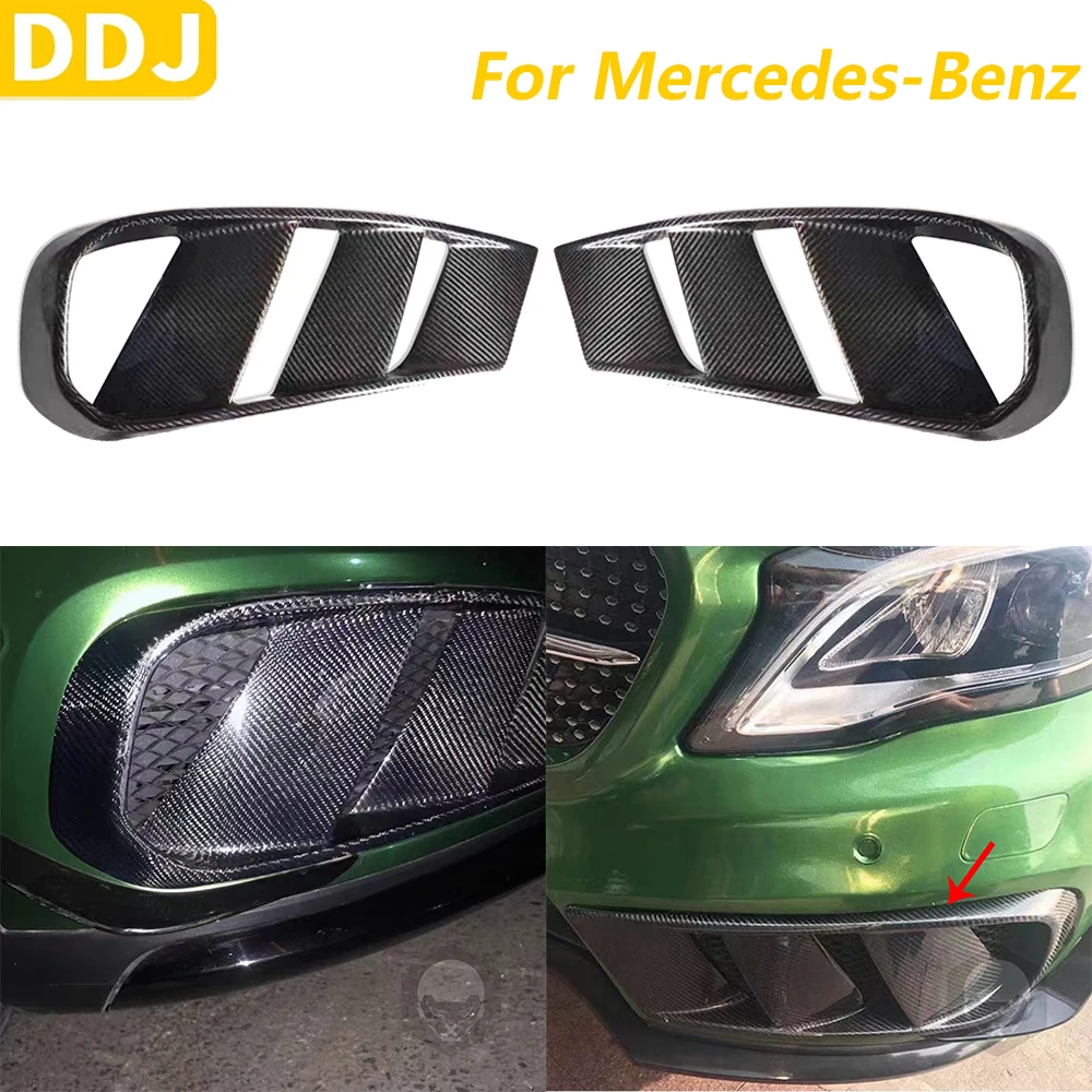 For Mercedes-Benz X156 GLA45 AMG 2014-2019 Carbon Fiber Front Bumper Air Intake Splitter​ Cover Car Accessories Modification