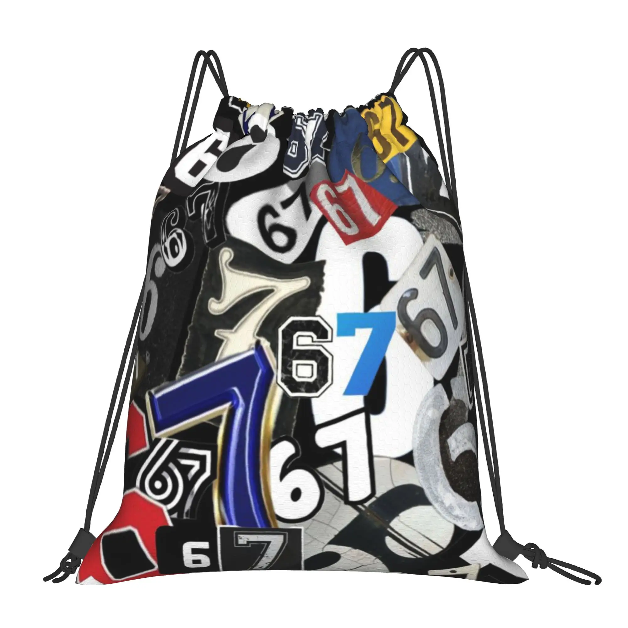 67 six seven meme 3 67 Multi-function Pocket Men Women Storage Backpack Teenager Travel Bag Print Drawstring Bags