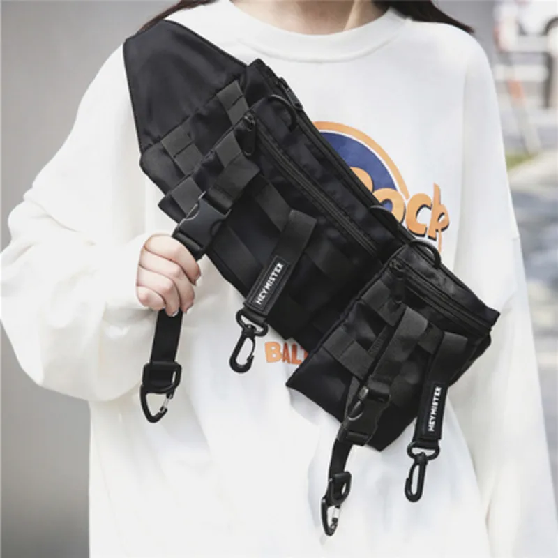 Novo multi bolso tático funcional pacote de cintura casual bolsa de telefone techwear ao ar livre correndo hip hop sacos cinto peito streetwear