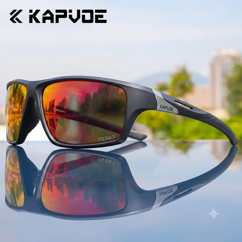 Kapvoe Mode Polarisierte Sonnenbrille Gläser Männer UV400 Sonnenbrille für Frauen Radfahren Angeln Fahren HD Objektiv Outdoor TR90 Brillen