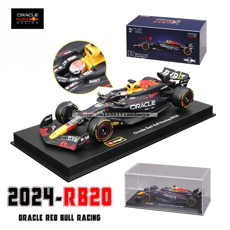 Bburago 1:43 F1 Red Bull Racing TAG Heuer RB20 2024 #1 Verstappen #11 Perez Alloy Car Die Cast Model Toy Collectible SF24