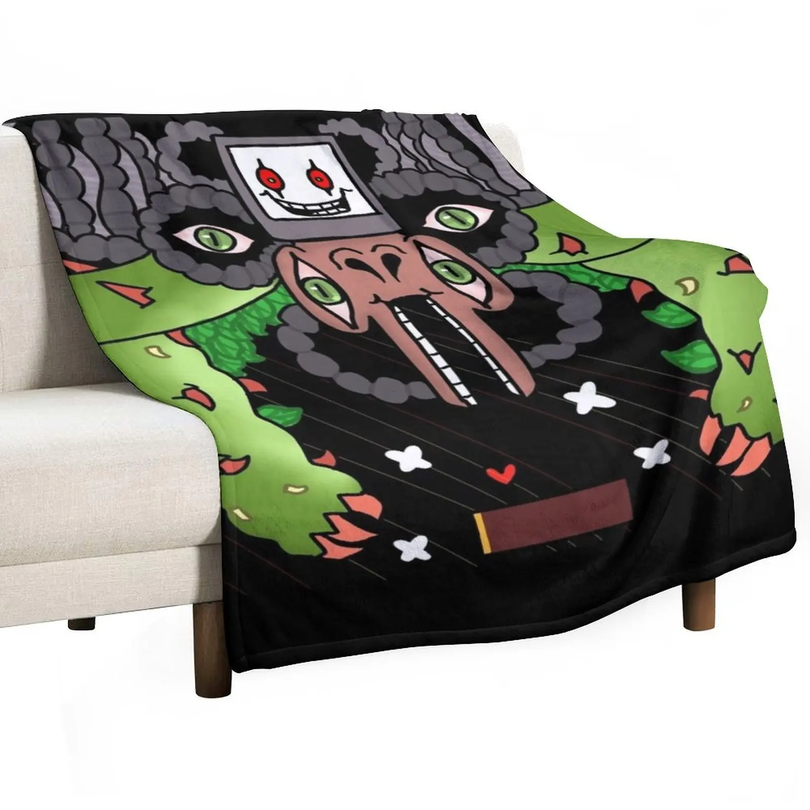 Omega Flowey Throw Blanket funny gift Picnic Blankets