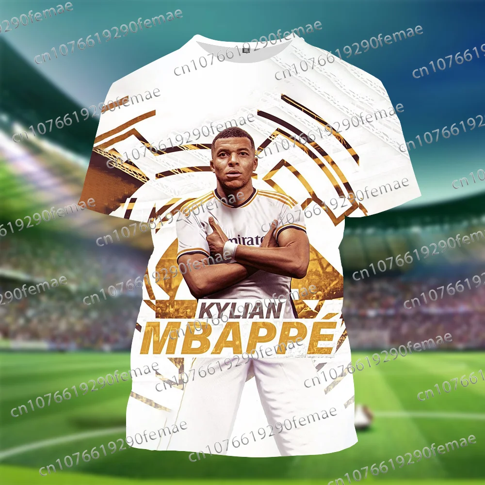 Latest Mbappé 3D Printed Fans Men's T-shirt Short Sleeve Daily Fashion Casual Commemorative T-shirt Top