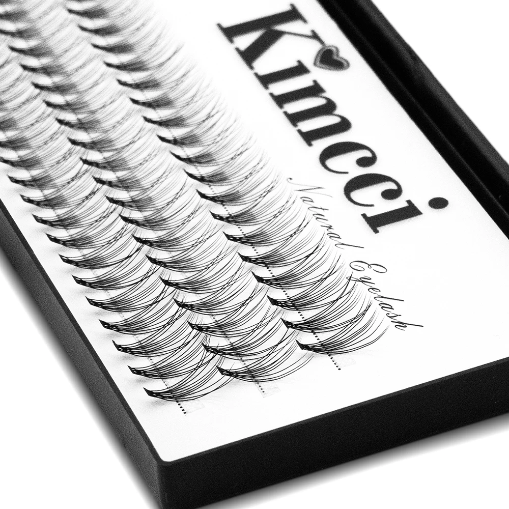 Kimcci 60 nudos/caja extensión de pestañas postizas naturales maquillaje 10P visón pestañas postizas individuales profesional Cilias de injerto