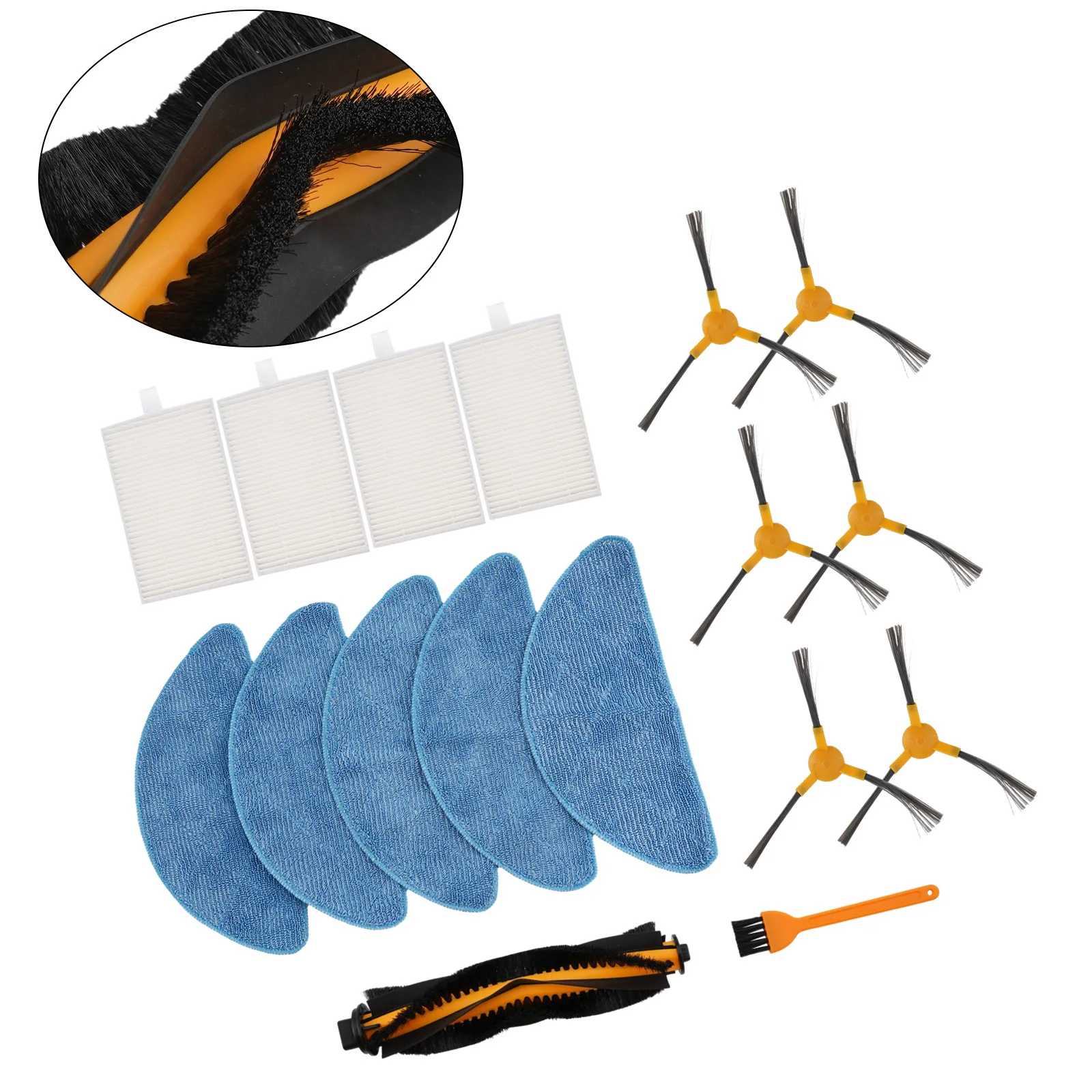 

17pcs Main Brush Mop Cloth Side Brush Filter Kit For Honiture Robot Vacuum Cleaner Replacement Parts ABS Nylon Plastic