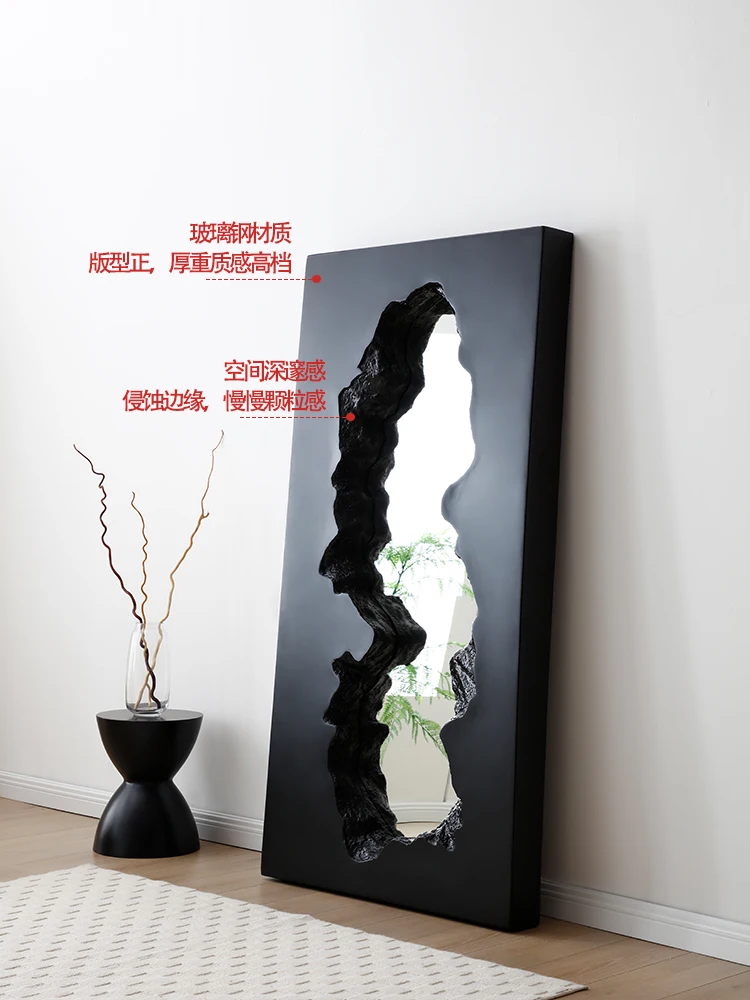 Italian broken full body mirror Internet celebrity creative irregular fiberglass decorative mirror designer floor mirror