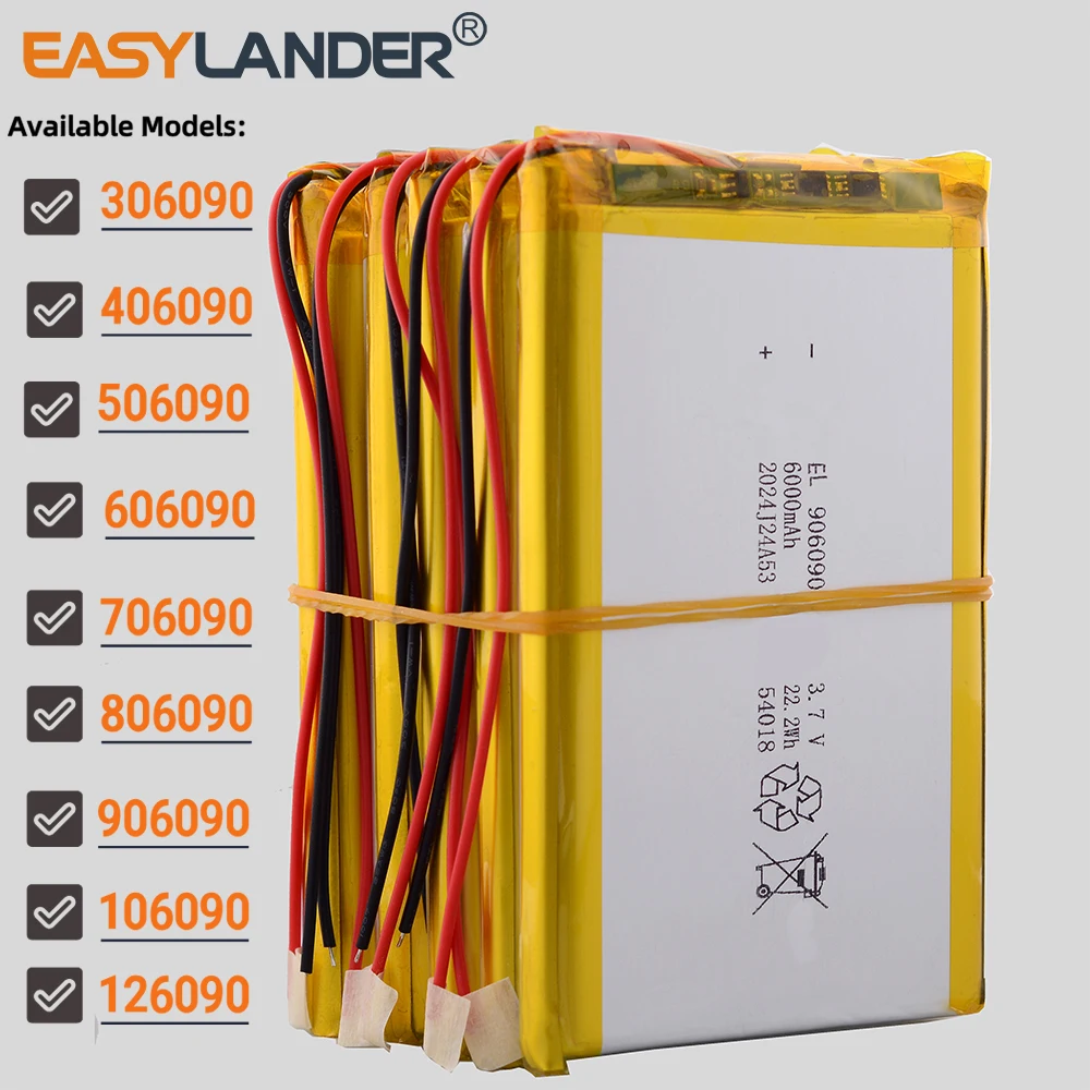 

5pcs/Lot 606090 3.7V 4500mAh Lithium Li-ion Lipo Polymer Battery 306090 406090 506090 706090 806090 906090 106090 126090