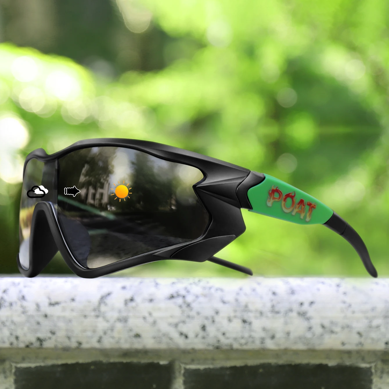 Männer Frauen Photochrome Motorrad Brille Outdoor Sport Großen Rahmen Winddicht Radfahren Laufen Wandern Brille – Detail 10