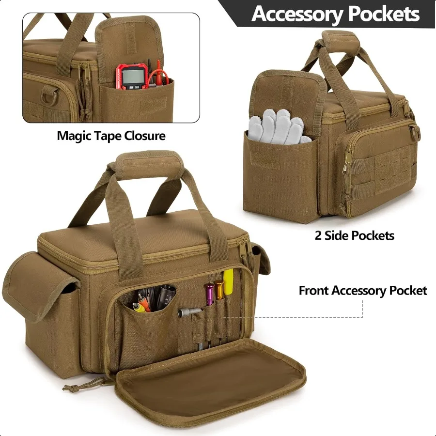 Piccola borsa per attrezzi con antifrizione e fondo imbottito spesso, organizer per riporre gli attrezzi da uomo, borsa tattica multifunzionale