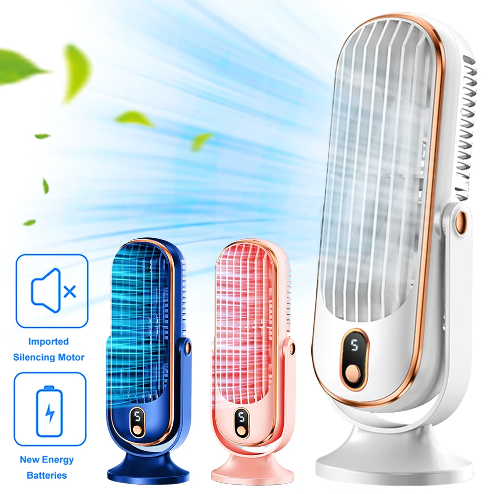 

Portable Air Conditioning Fan Household Small Air Cooler USB Rechargeable Mini USB Fan 5 Speeds Refrigeration Desktop Tower Fan