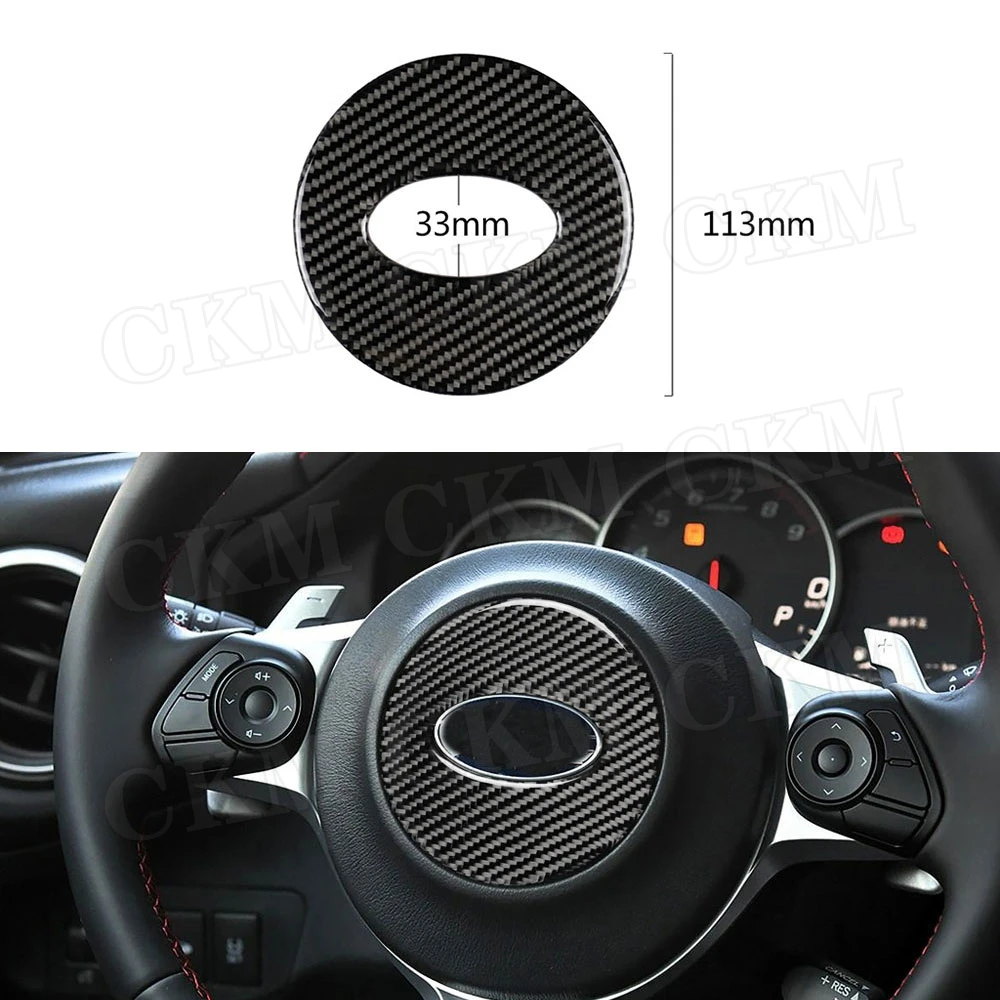 

Carbon Fiber Car Steering Wheel Emblem Trim Frame Cover Sticker For Subaru BRZ 2013-2017 Car Accessories