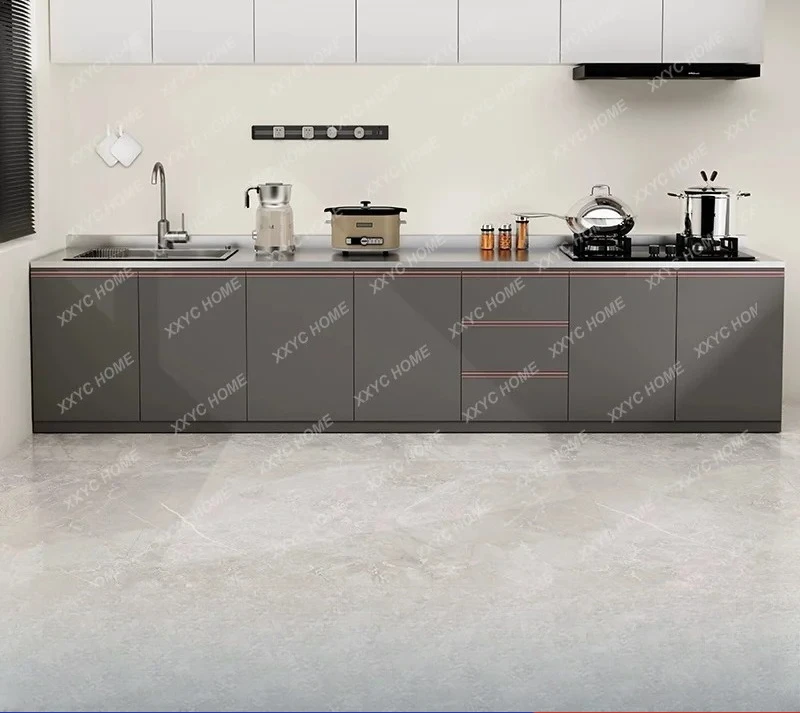 

MM Wide honeycomb aluminum kitchen cabinet simple stainless steel stove cabinet integrated storage cabinet