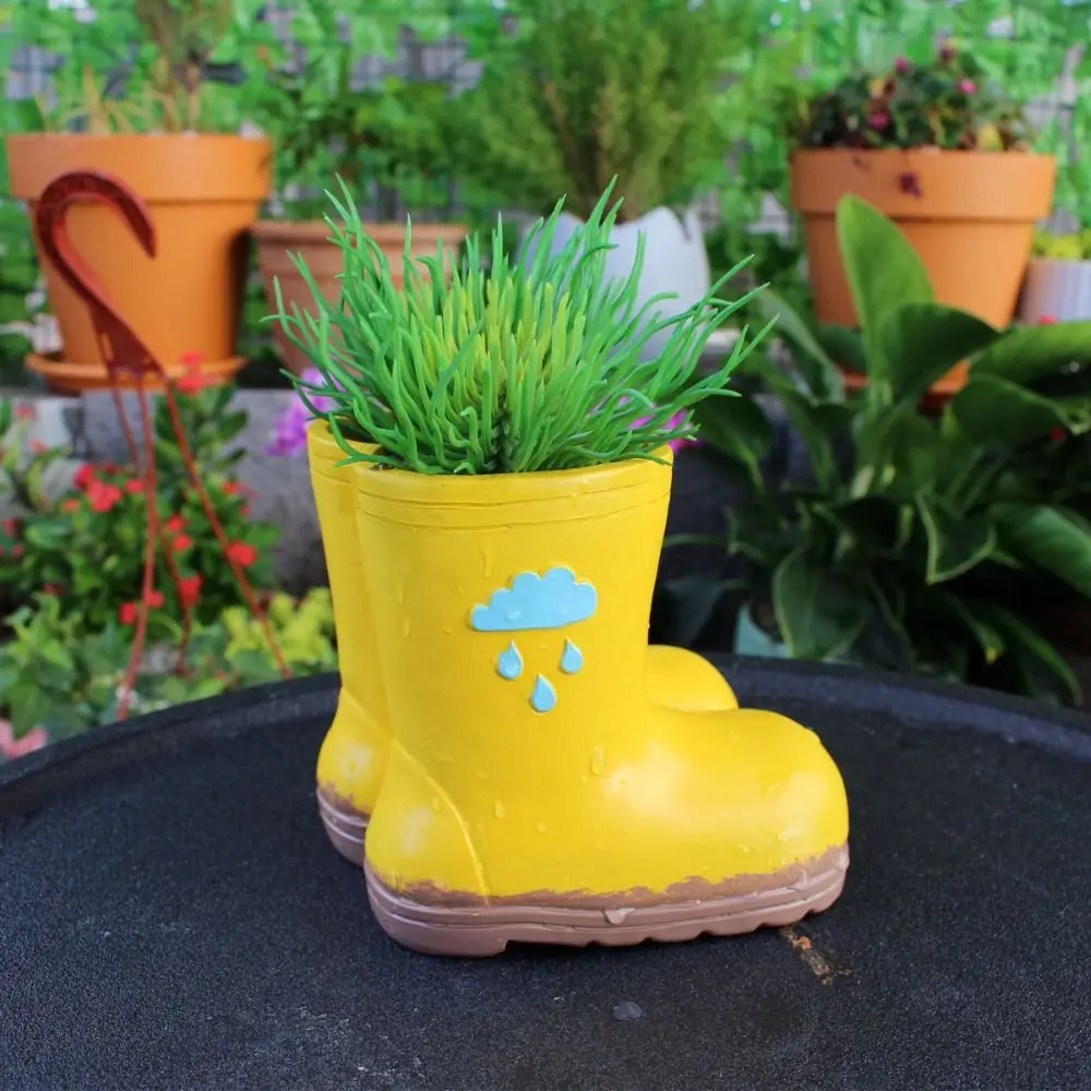 

Garden Decoration Resin Rain Boot Planter Funny Crafts Flower Pot Decorative Hydroponic Flower Holder Balcony