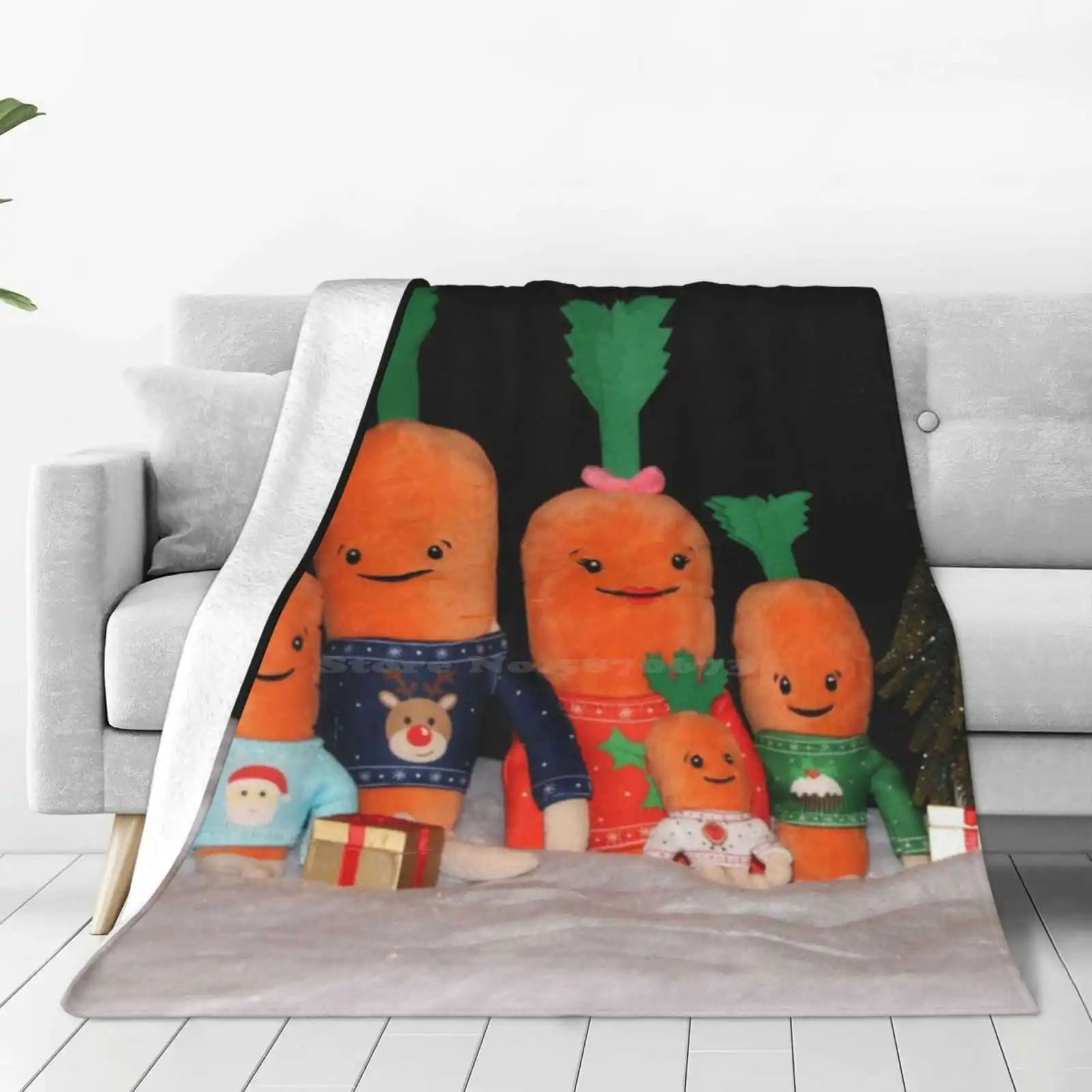 كيفن الجزرة والأسرة رمي البطانيات ، سوبر الدافئة ، لينة ، أريكة ، السرير ، السفر ، متعة ، عيد الميلاد #2