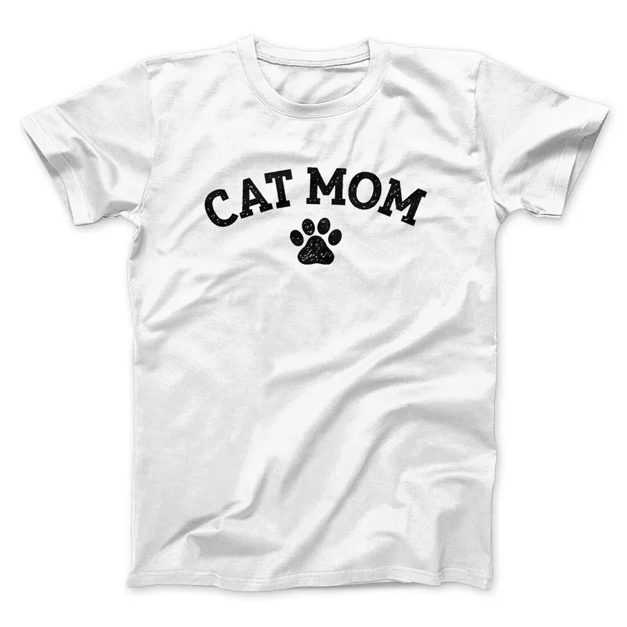 CAT MOM MEN/UNISEX T-SHIRT Graphic  Cool  Family  T Shirts Graphic Lose Slogan T Shirts For Men Family Leisure letter T Shirts