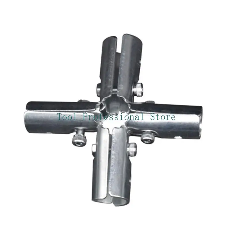 57QF High Strength Carbon Steel Round Pipe Joint Bracket T Pipe Connectors Tees Clamps For 20Mm Tube Easy to Install