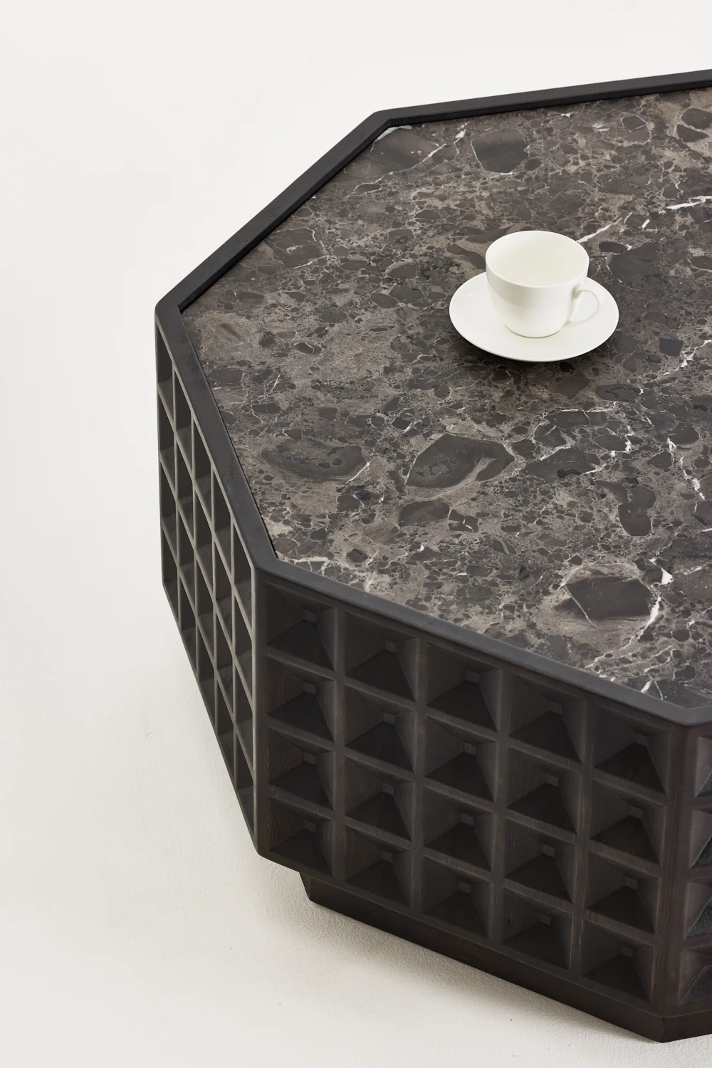 Mesa de centro octogonal sencilla y moderna, mesa de centro de madera.