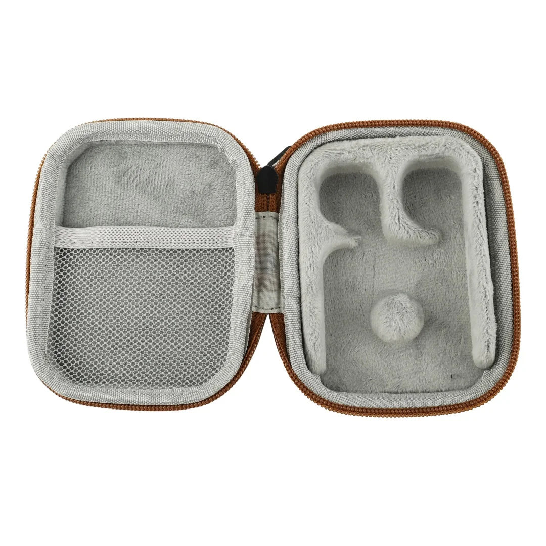 ZiiGaat PELLEPOD Estojo de couro para fones de ouvido, à prova d'água, caixa de armazenamento IEM, bolsa de transporte rígida, caixa de armazenamento protetora adequada para fone de ouvido