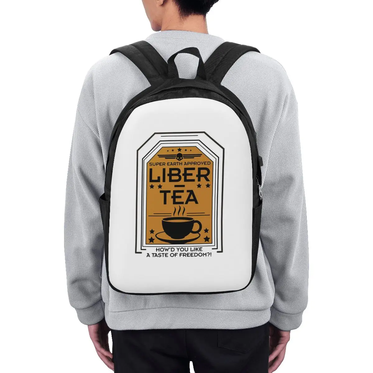 

Liber Tea Backpack Travel Notebook Bag Computer College Student School Bag Laptop Shoulder Bags for Men Women