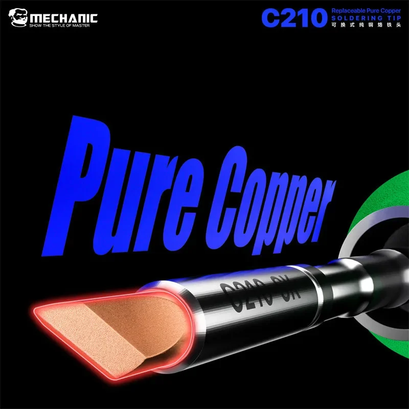 MECHANIC 0,1mm Ultrafeine Lötspitzen Manuelles Werkzeugset Antistatische Lötköpfe für C210 Station Reparaturwerkzeug-Kit – Detail 6