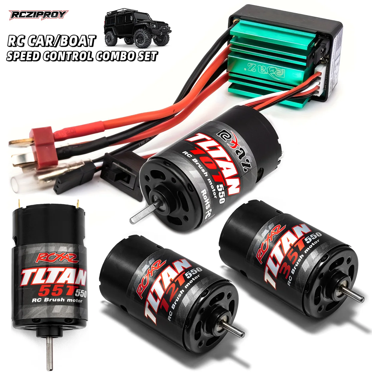 

RC 550 Матовый двигатель 10T-55T ESC 320A Комбинированный набор скоростей Hill Climb Drift Racing Водонепроницаемый для 1/10 RC Cralwer Car/Boat