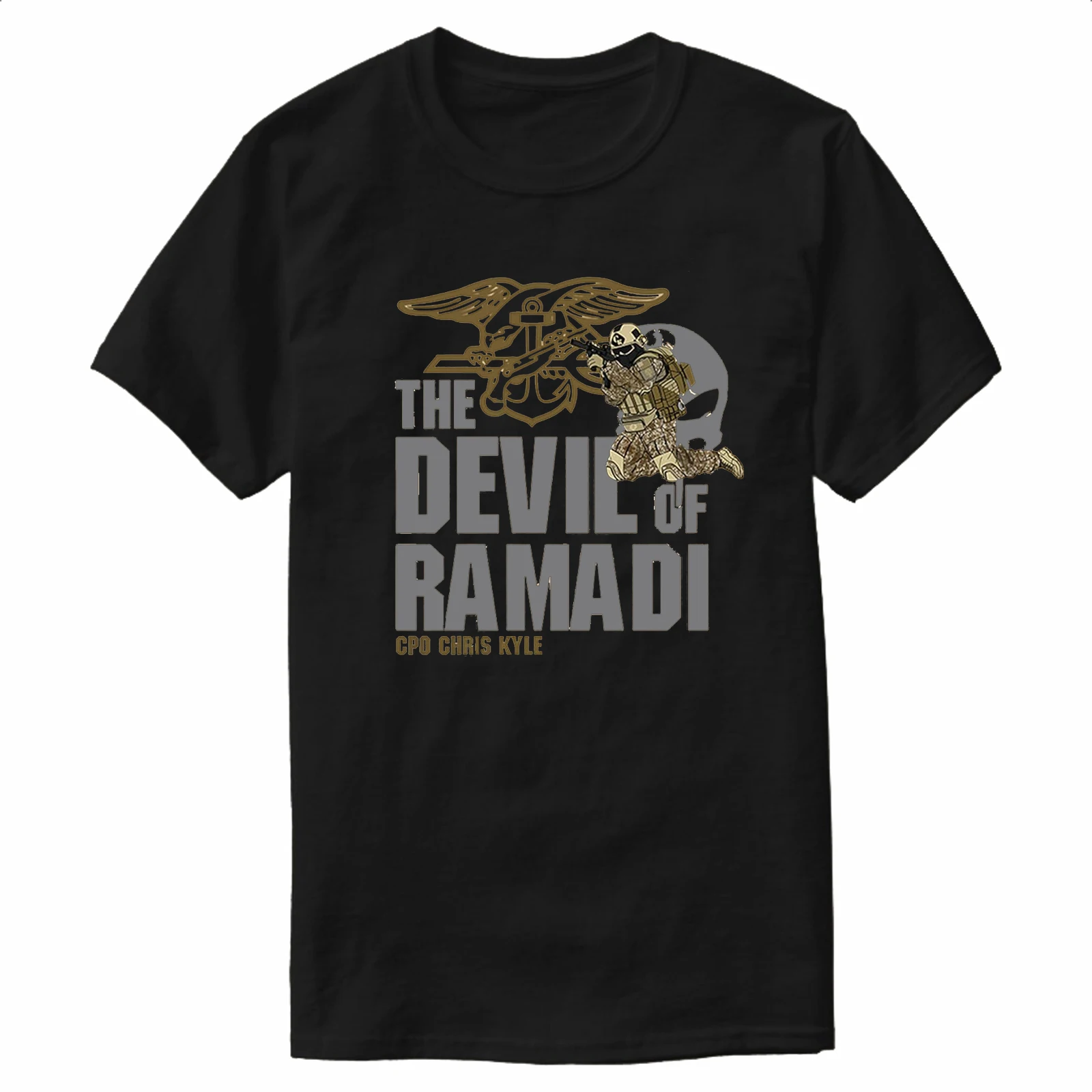 The Devil of Ramadi - Naval SEAL Team Three Sniper T-Shirt 100% Cotton O-Neck Summer Short Sleeve Casual Mens T-shirt Size S-3XL