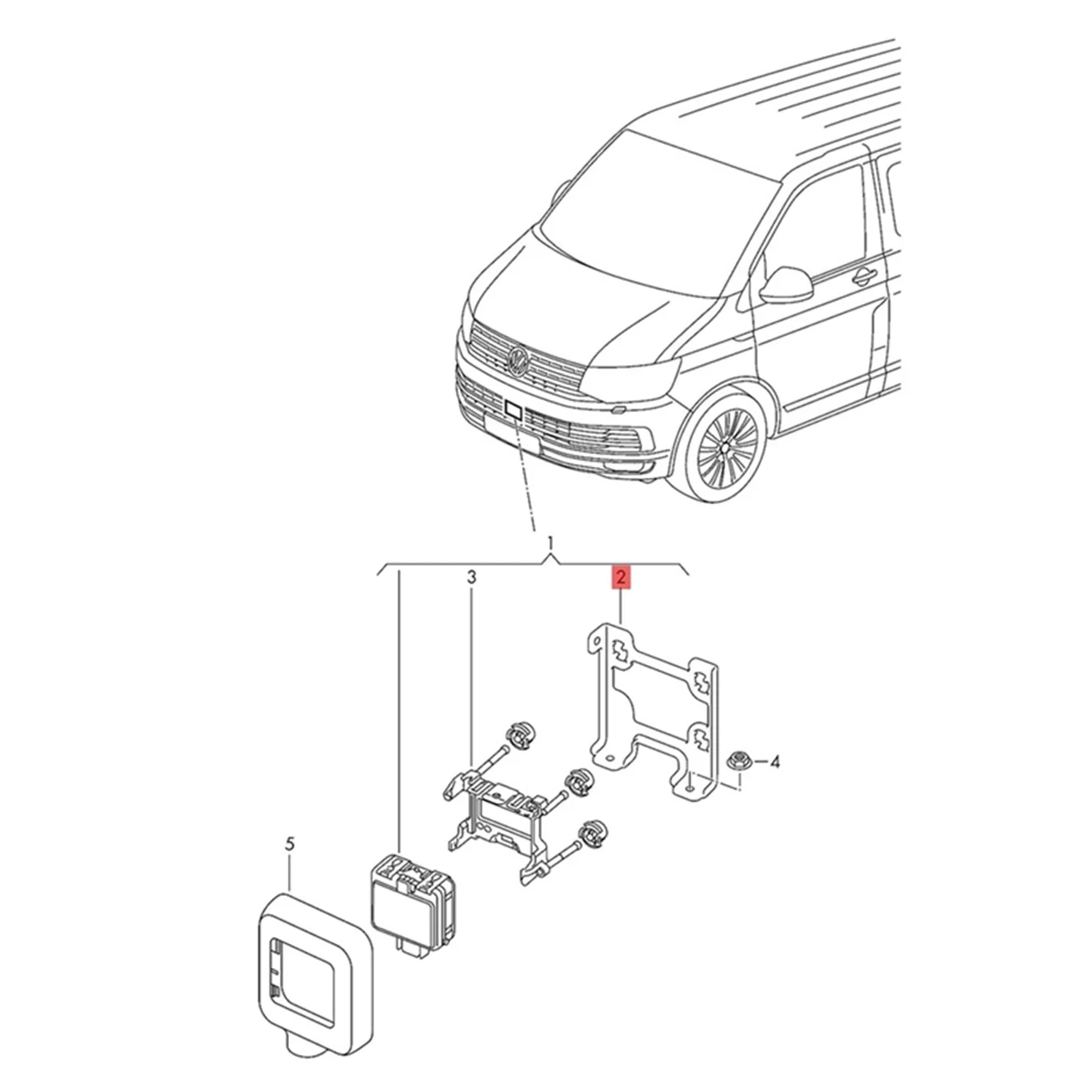 Campmob Transporter ACC Radar Sensor Bracket ACC Probe Holder 7E0 907 461A 7E0907461A