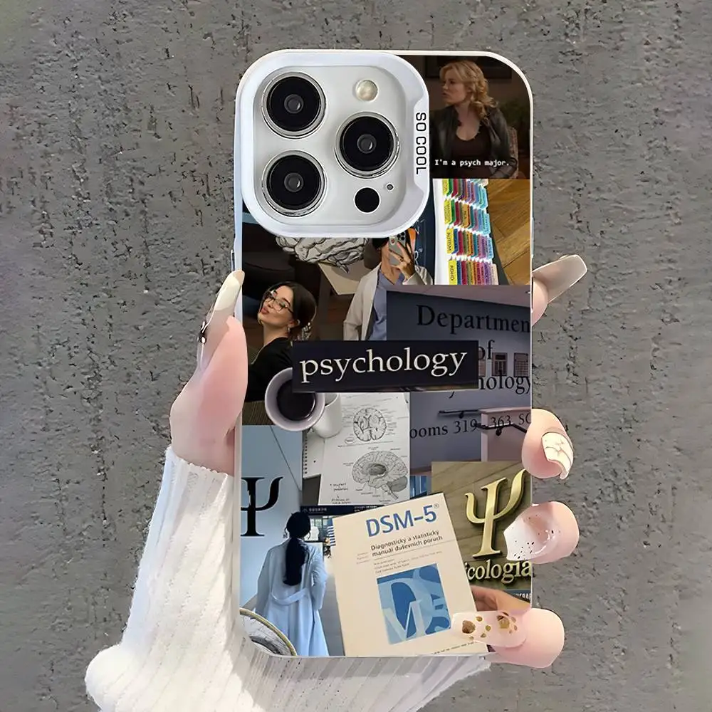 حافظة هاتف مهنة عالم النفس لهاتف آيفون 17,16,15,14,13,12,11,Pro,XS,Max,Plus,Mini,SE غطاء مقاوم للصدمات من الحلوى البيضاء غير اللامعة #4
