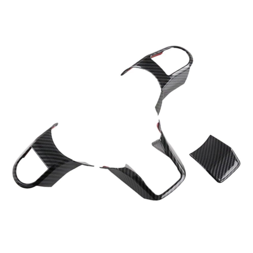 

4 шт., автомобильные наклейки на руль из углеродного волокна