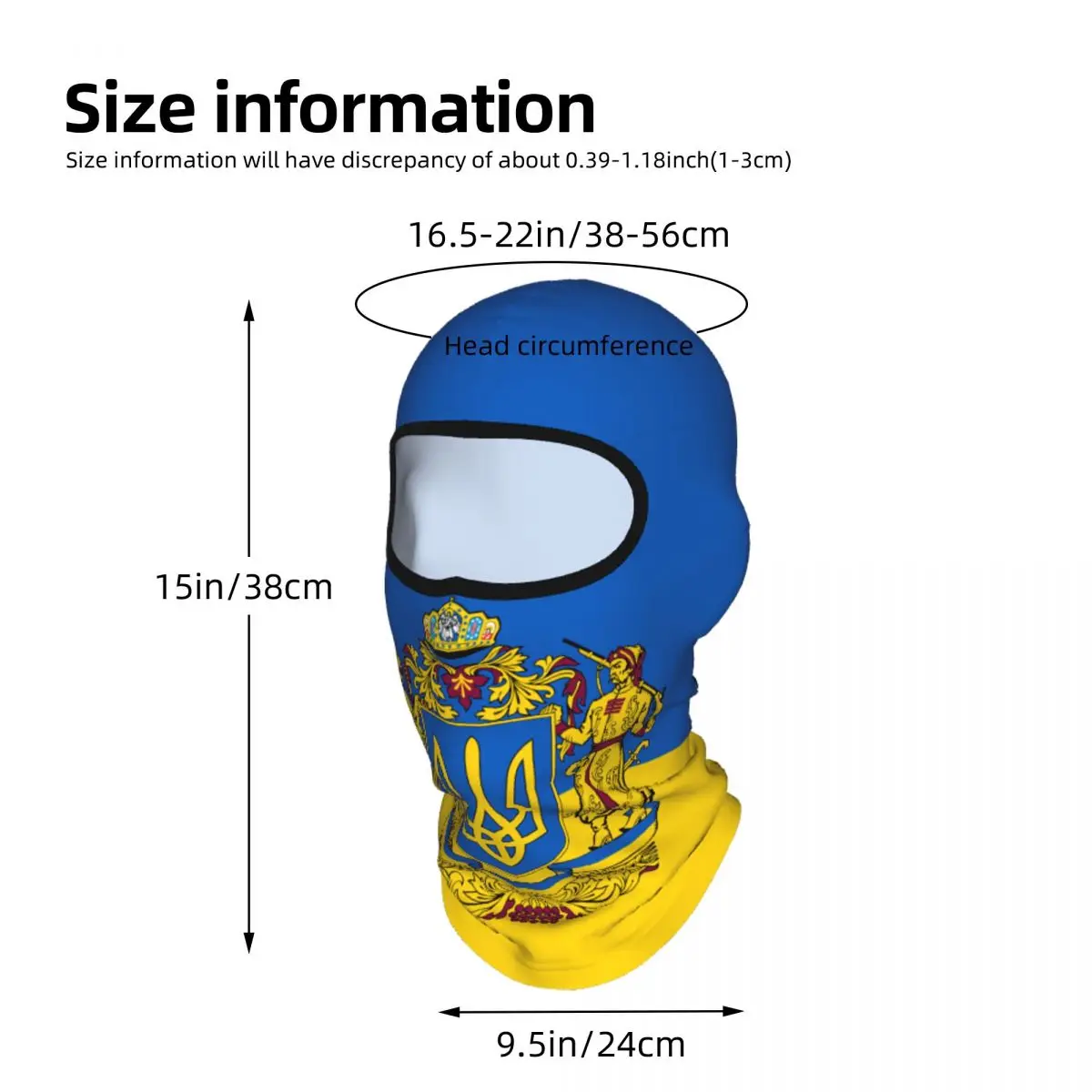 Flag Of Ukraine Balaclava Full Face Mask Breathable Motorcycle Winter Warm Full Cover Caps Neck Windproof Dustproof Cycling Caps