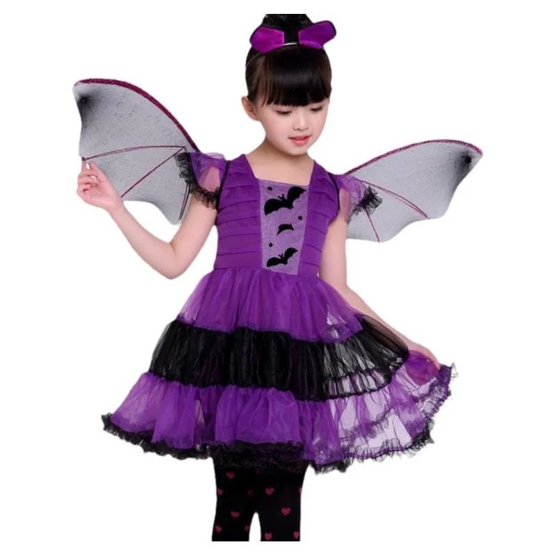 Kostium na Halloween dla dzieci, przebranie czarownicy dla dziewczynek, strój etniczny na scenę, wiosna 2026, bez marki, bez ochrony znaku towarowego.