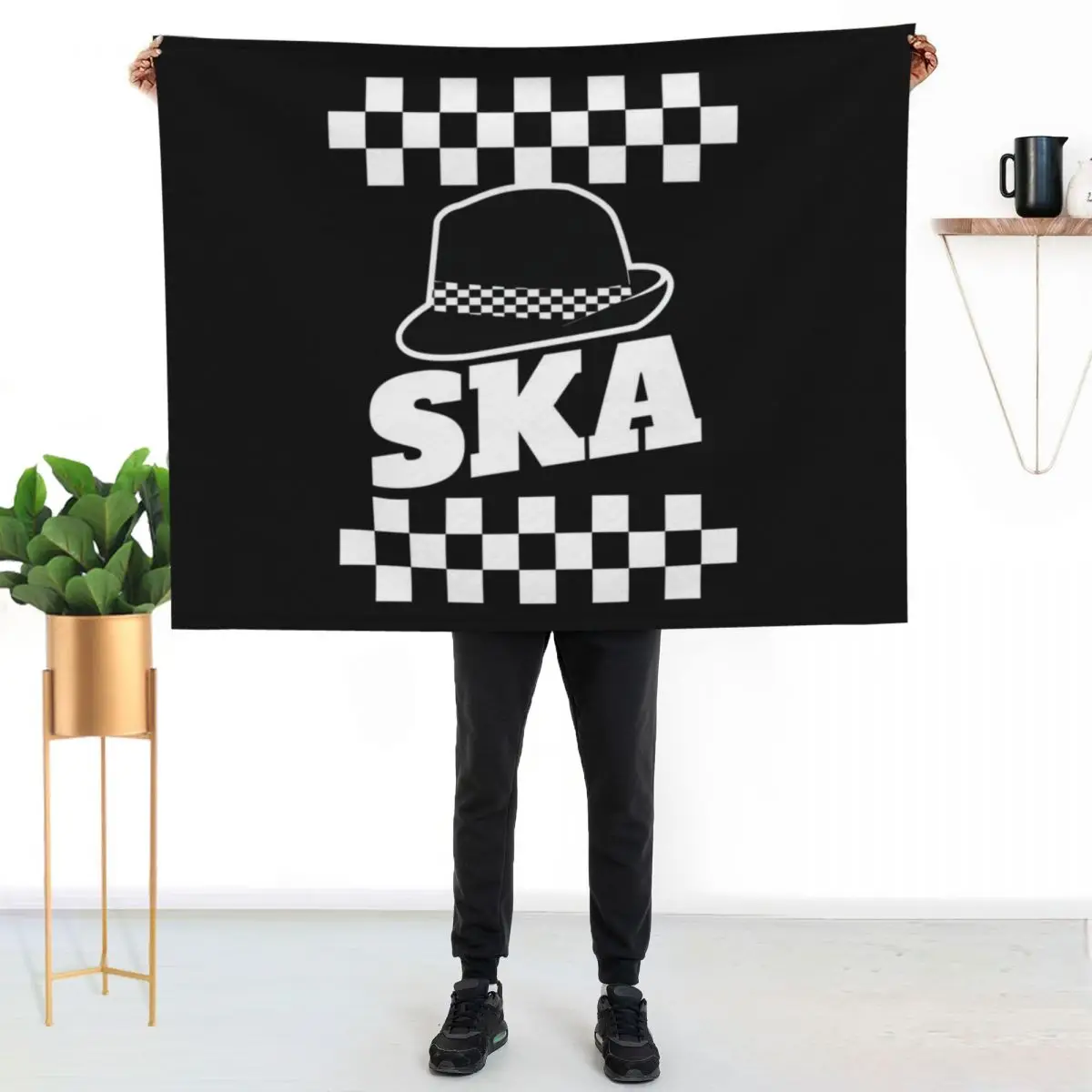 

SKA Throw Blanket Shaggy Furry Soft Blanket for Bedroom Living Room