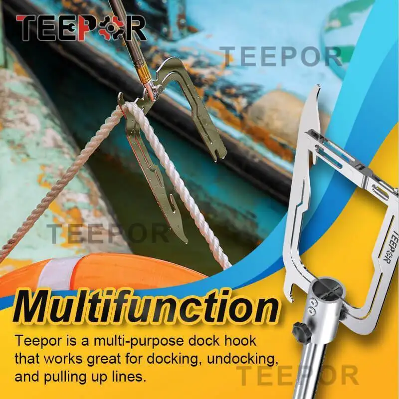 Multifunctional Telescoping Dock Boat Hook Rope Dock Line Mooring Rope Boat Line Mooring Rope Threader