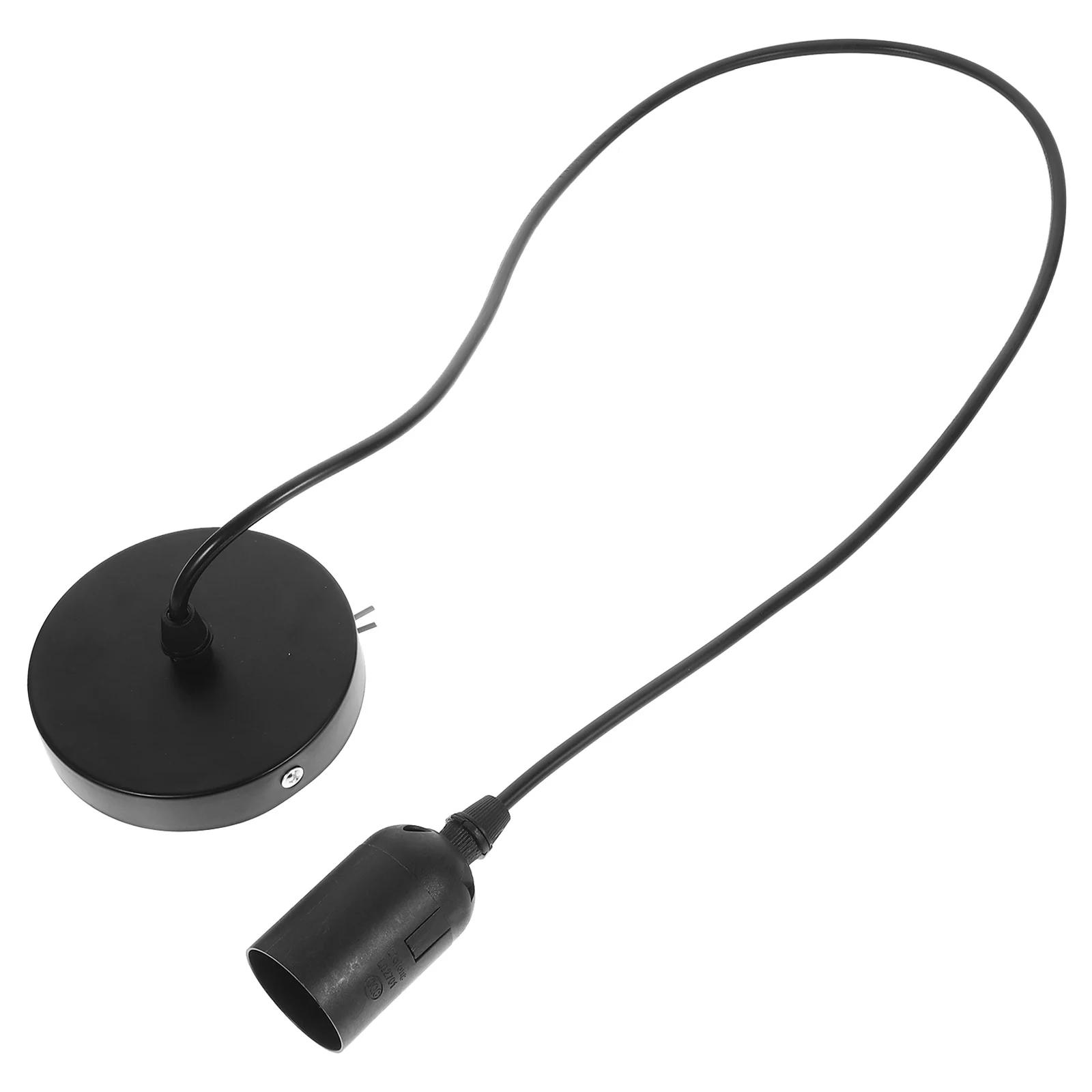 

E26 E27 Screw Base Light Socket Wire Ch Hanging Kit Lamp Holder Black Ceiling Adapter LED Bulbs High Temp PP Iron Material