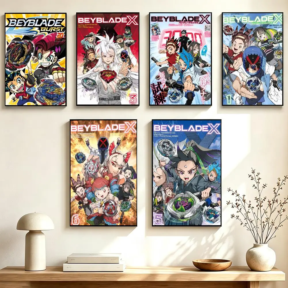 Energetic Fearless Anime Beyblade Burst Poster Home Wall Decor for Living Room Bedroom Office Aesthetic Room