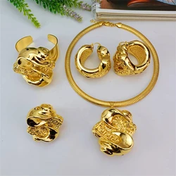 EMMA Classic Fashion Jewelry Set Dubai Gold Color Women Necklace Big Pendant Nice Earrings Nigerian Bridal Wedding Jewelry