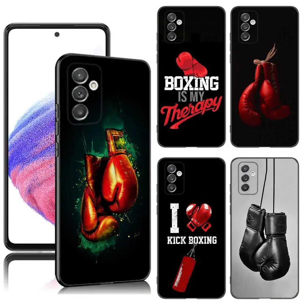 

Boxing Gloves Sport Phone Case For Samsung S24,23,22,30,21,10,9,Ultra,Plus,Lite,FE,5G Black Soft Case