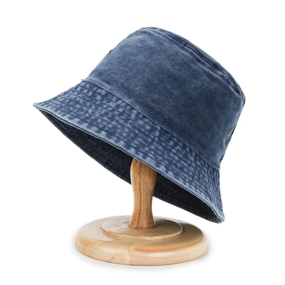 Washed Denim Wide Brim Sun Hat para crianças, boné de pesca de praia, Fisherman Bucket Hat, protetor solar ao ar livre, meninas e meninos