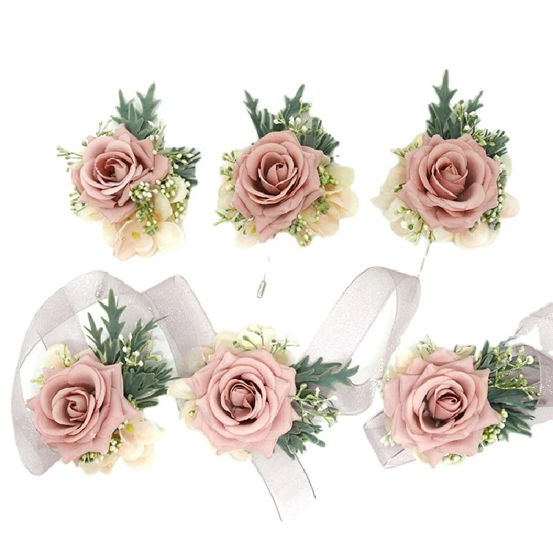 Bouton niere und Handgelenk Corsage wedding liefert, Hochzeit Blumen simulation, Geschäfts feier, Eröffnungs gäste, Bohnen paste