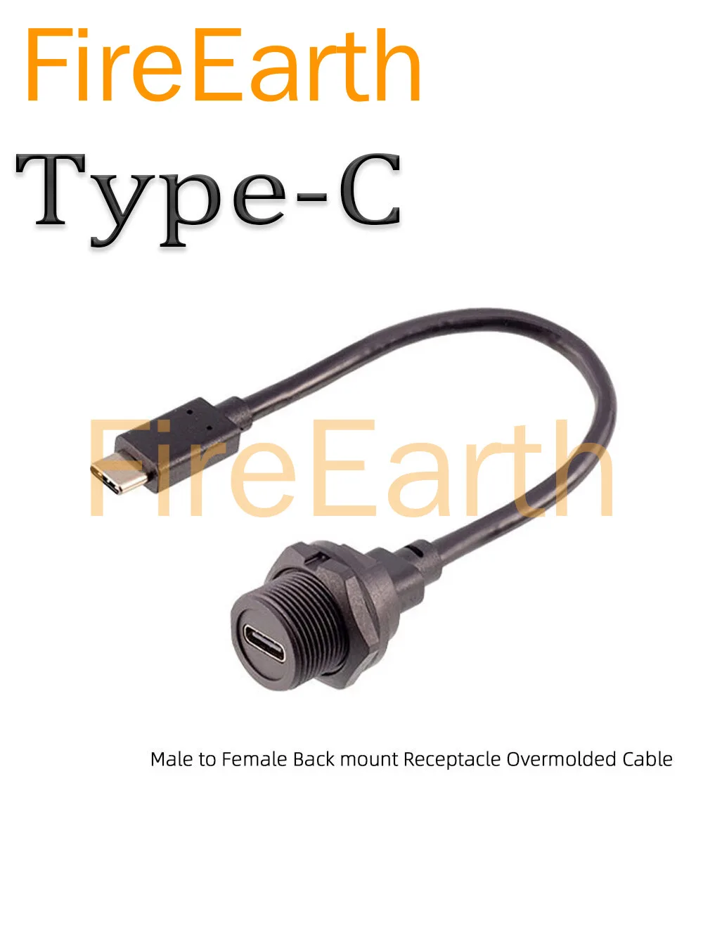 

Type C Female to Male Connector USB3.0 Waterproof 30CM Sensor Connectors Cable