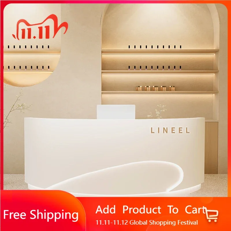 

Luxury Reception Table Desk Modern Salon Podium Bar Furniture Luxurious Office Front Company Executive Mostrador Home Furniture